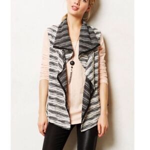 Anthropologie Dolan T-Shirt Sleeveless Cascade Cardigan Vest Size Medium
